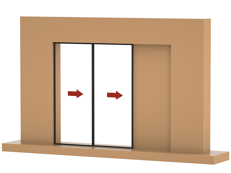 Synchronized Sliding Door Hardware Kit For 2 Doors