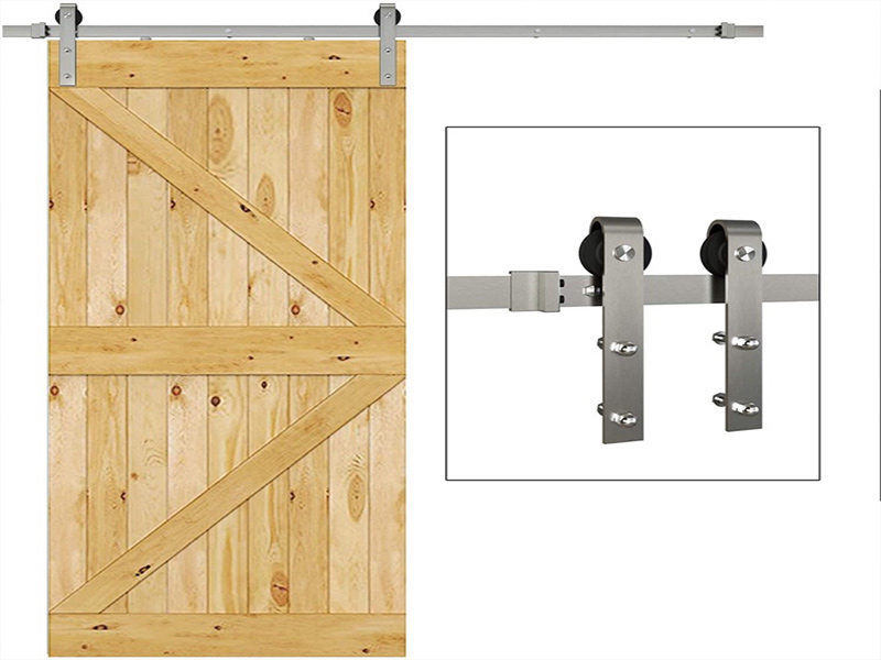 MRD- T005 BARN DOOR HARDWARE KIT ( J SHAPE NICKEL PLATED WIRE DRAWING)